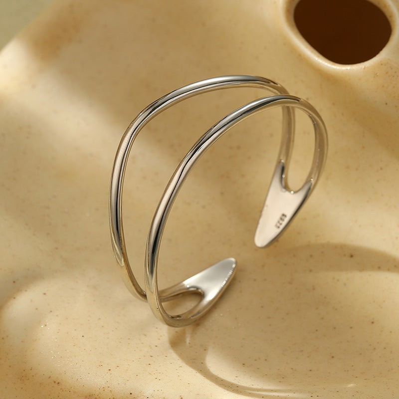 Braccialetto doppio filo argento