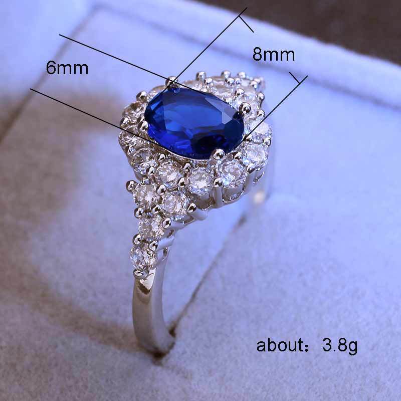 Anello zircone blu oro