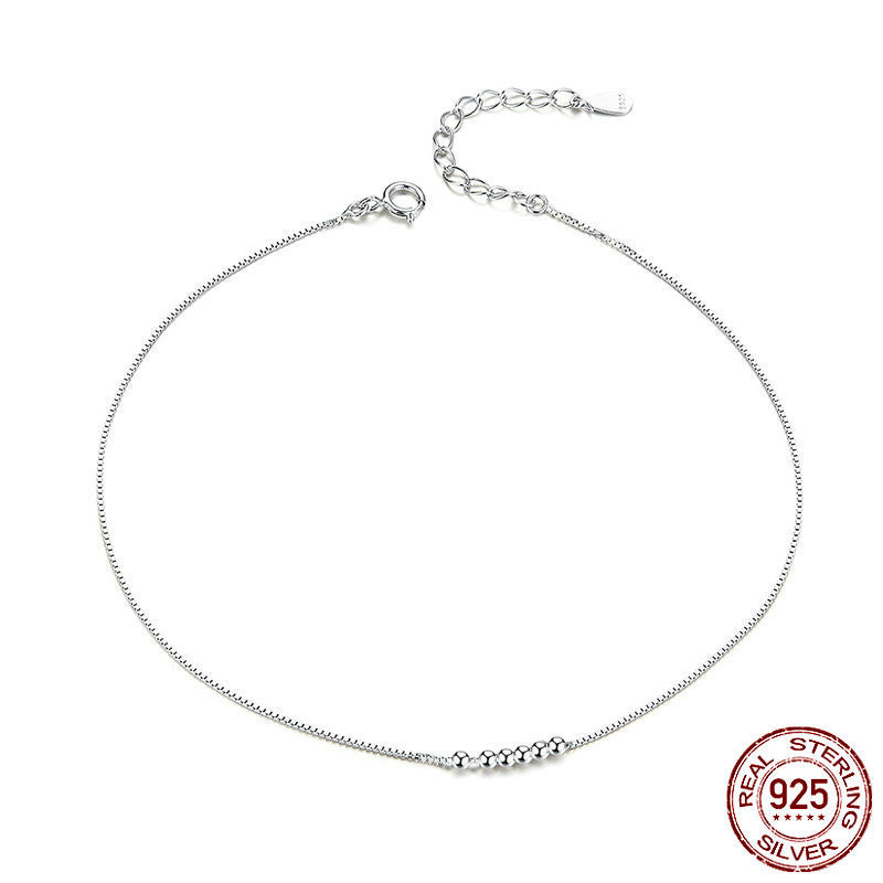 Cavigliera perline argento 925