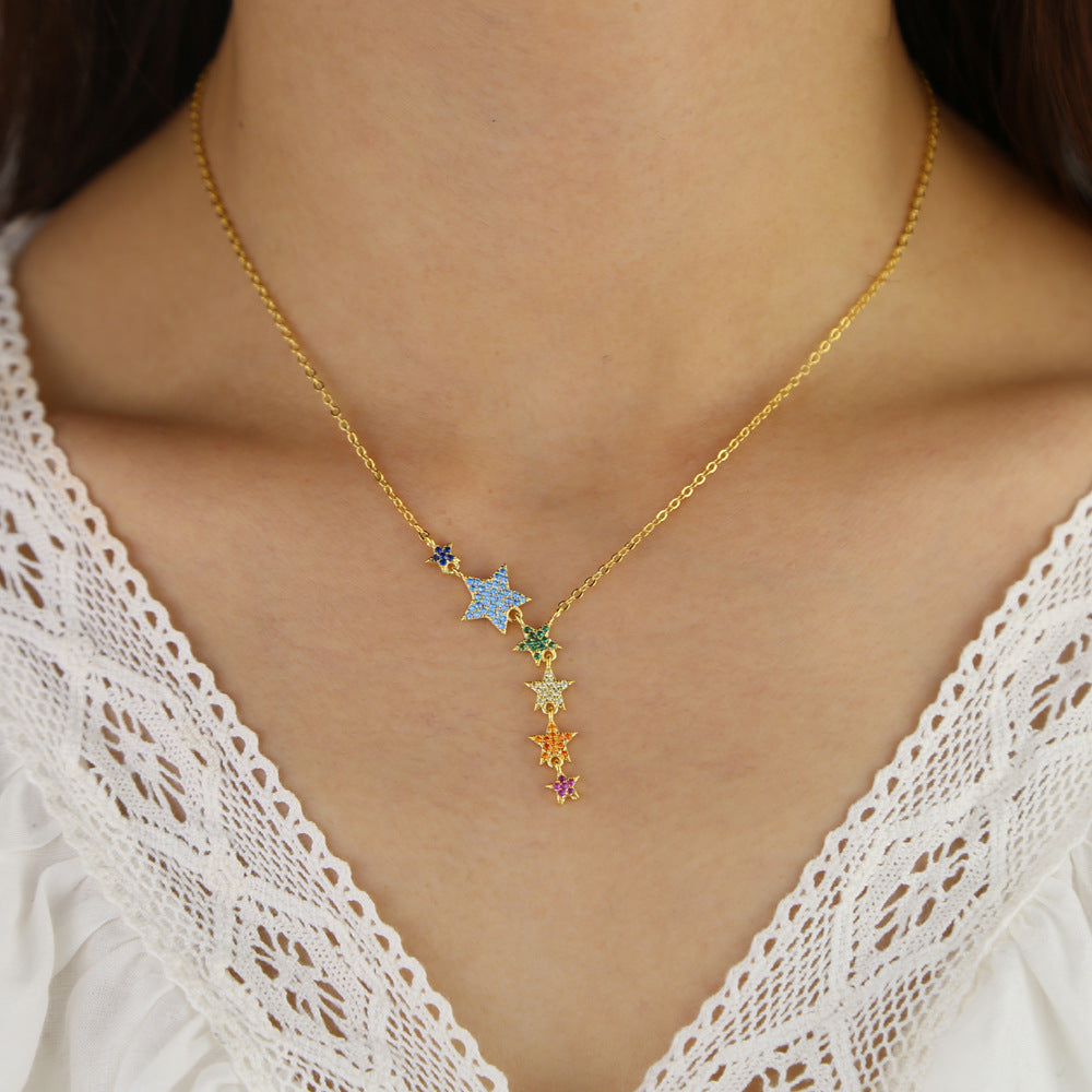 Collana stella zirconi colorata