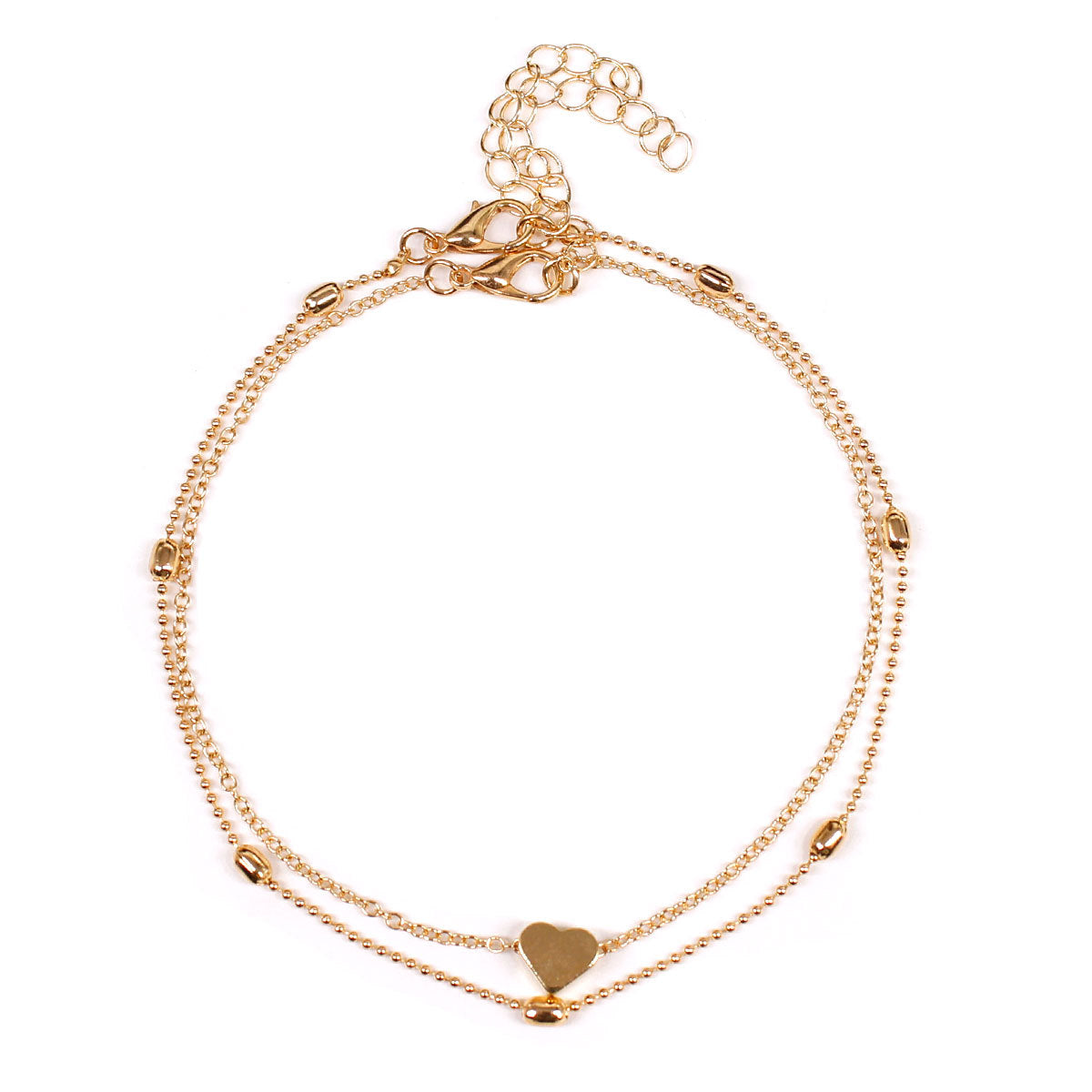 Cavigliera perline cuore