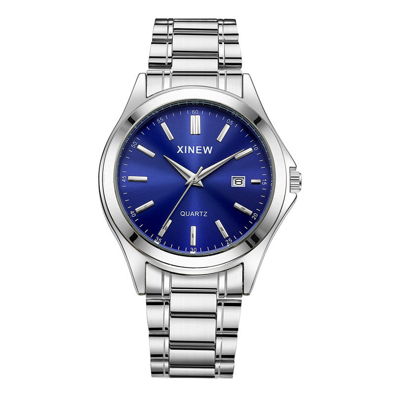 Orologio acciaio con calendario casual