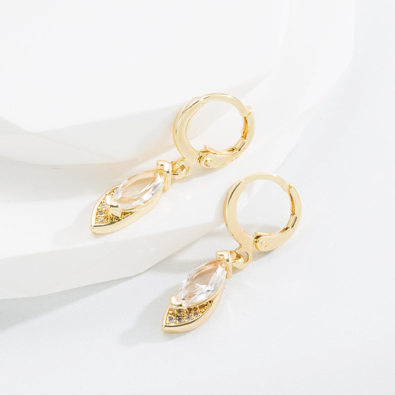 Orecchini geometrici oro zircone