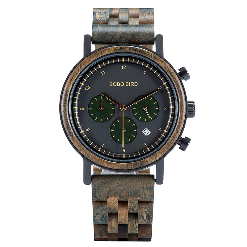 Orologio legno tre quadranti sei perni