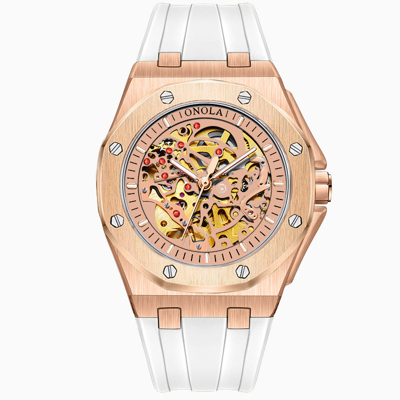 Orologio automatico da uomo con cinturino silicone