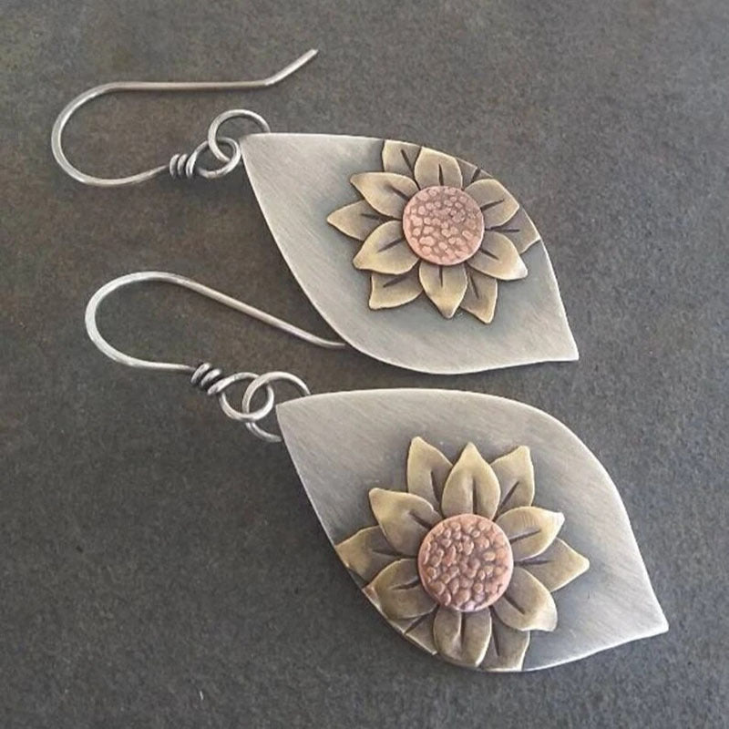 Orecchini girasole dipinti a mano