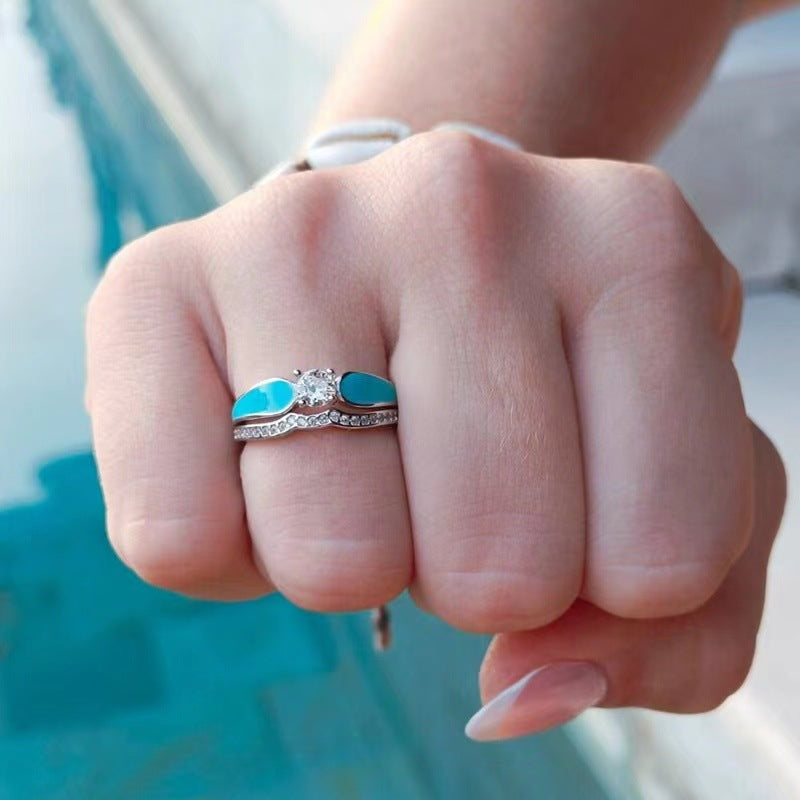 Anello onda con diamanti da donna