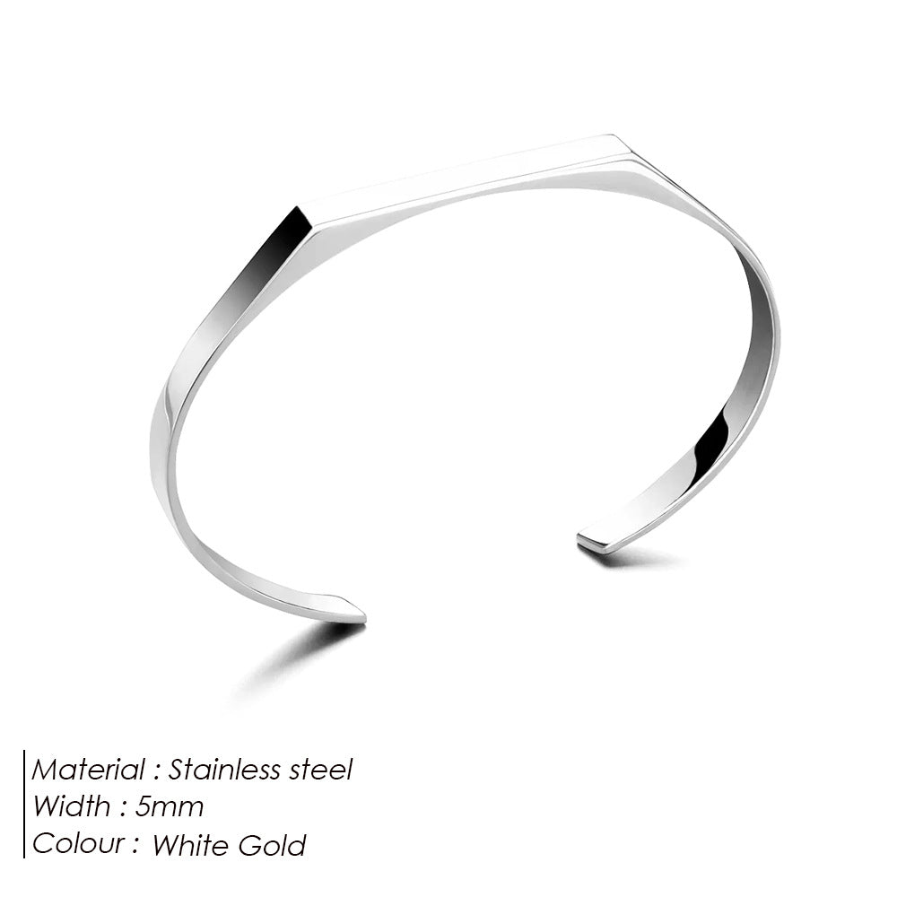 Bracciale acciaio minimalista geometrico