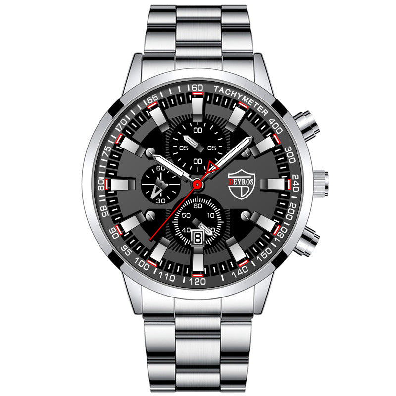 Orologio uomo acciaio luminoso