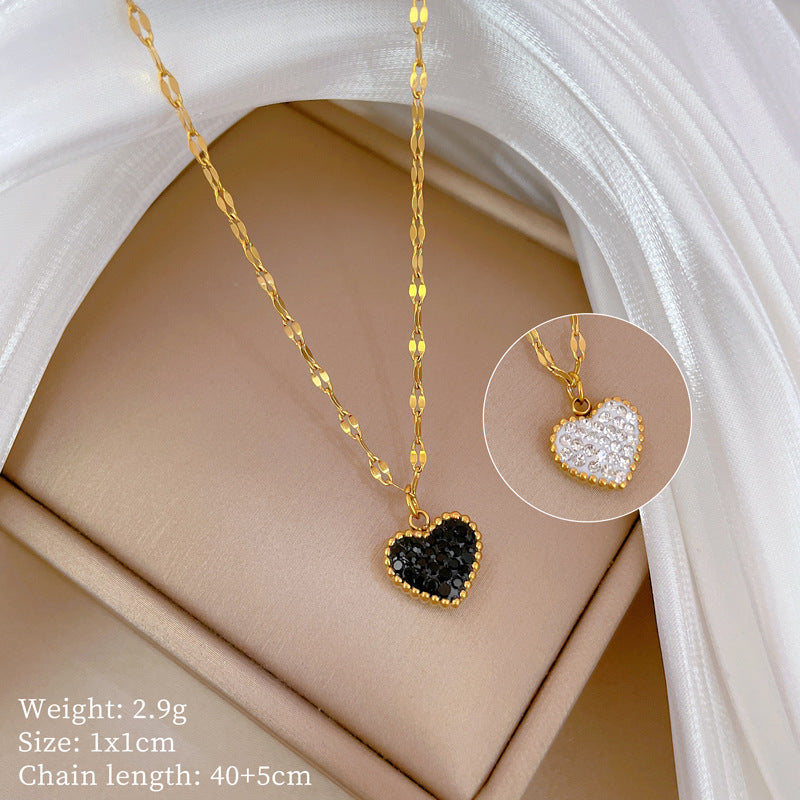 Collana pendente cuore doppio
