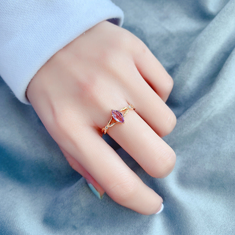 Anello ametista con zirconi