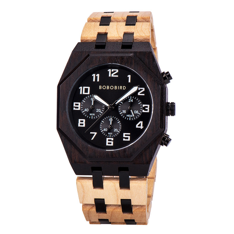Orologio in legno decorato