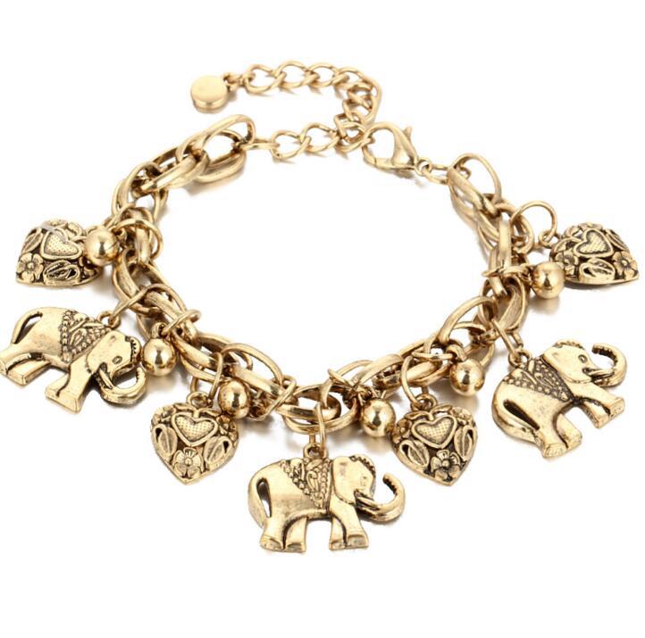 Cavigliera elefante vintage scolpita