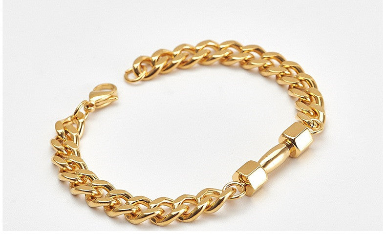 Bracciale titanio e acciaio da uomo manubrio