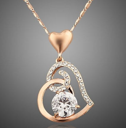Pendente cuore cristalli