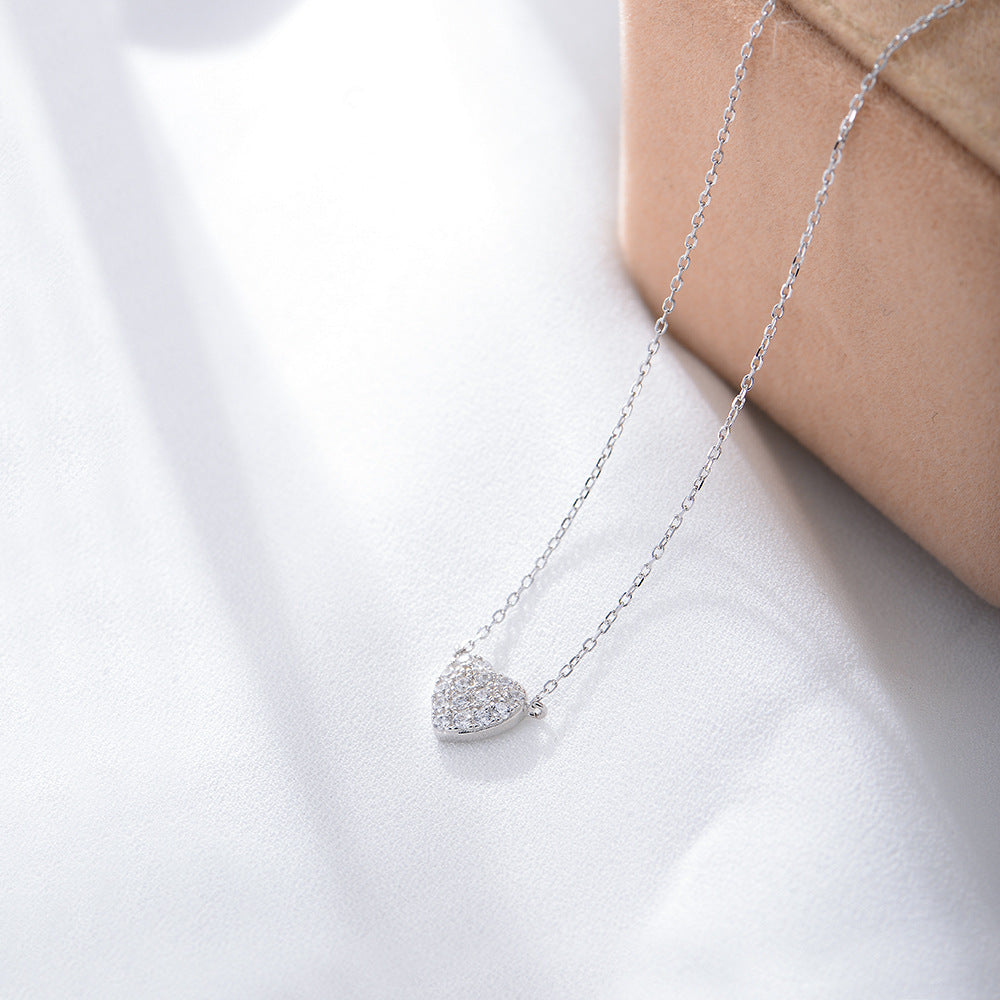 Collana cuore zircone argento da donna