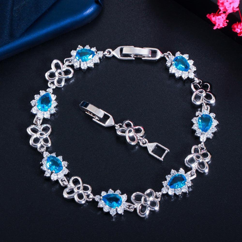 Bracciale placcato oro 18K con zirconi