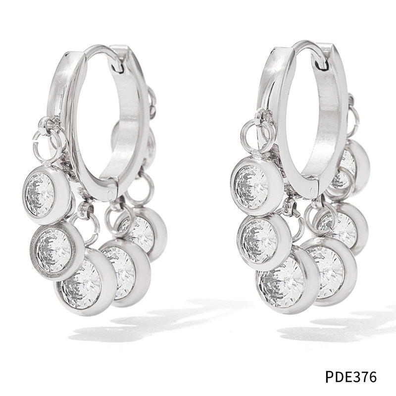 Orecchini zircone geometrici delicati