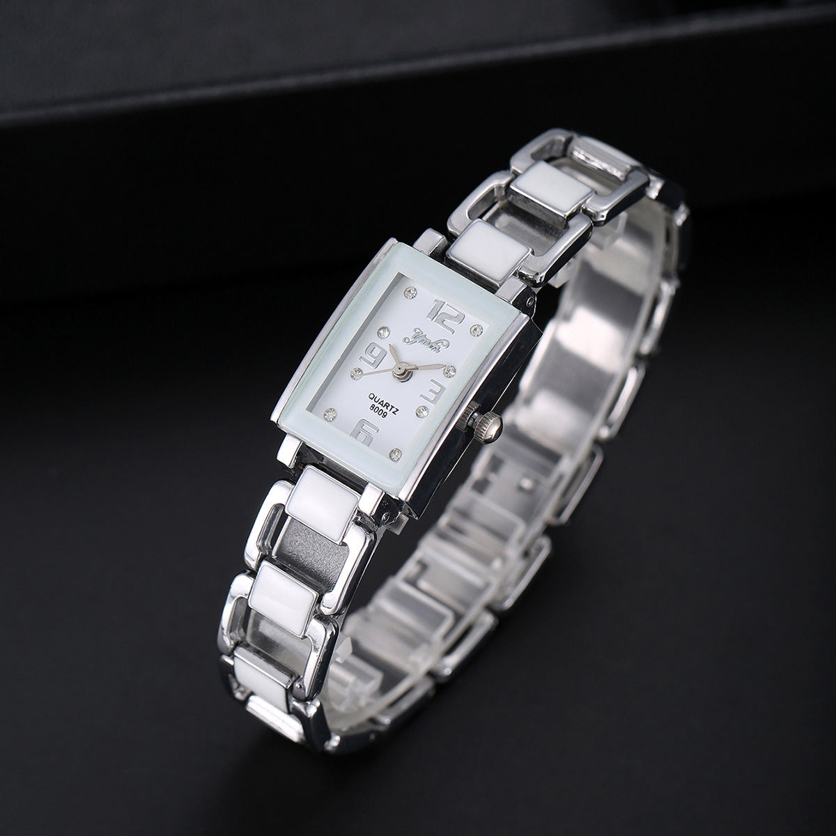 Orologio braccialetto quadrato diamantato