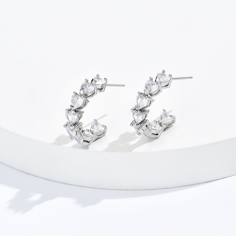 Orecchini a clip C con strass