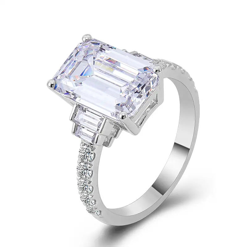Anello quadrato zircone da donna