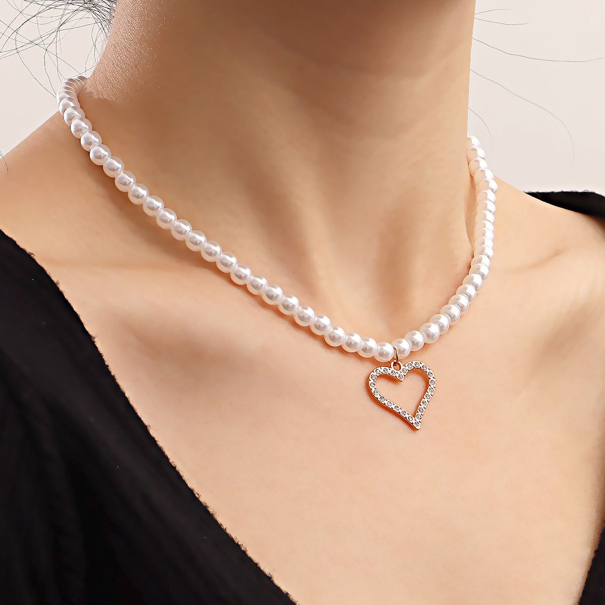 Collana perla barocca cuore