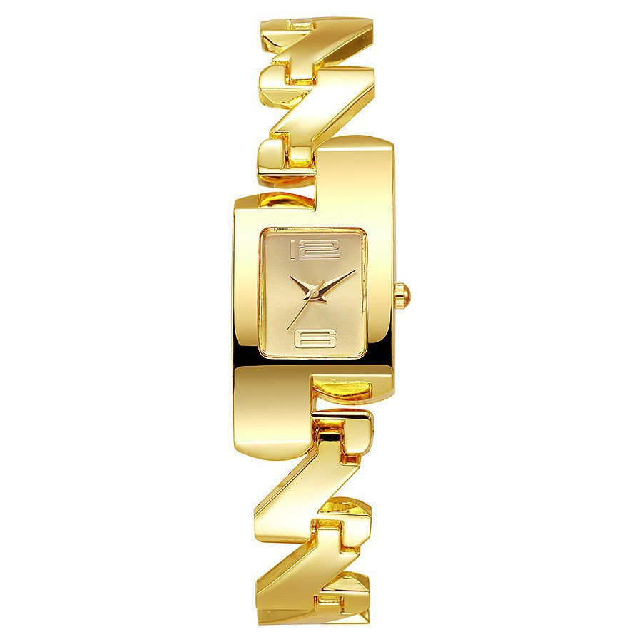 Orologio quadrato dorato in lega