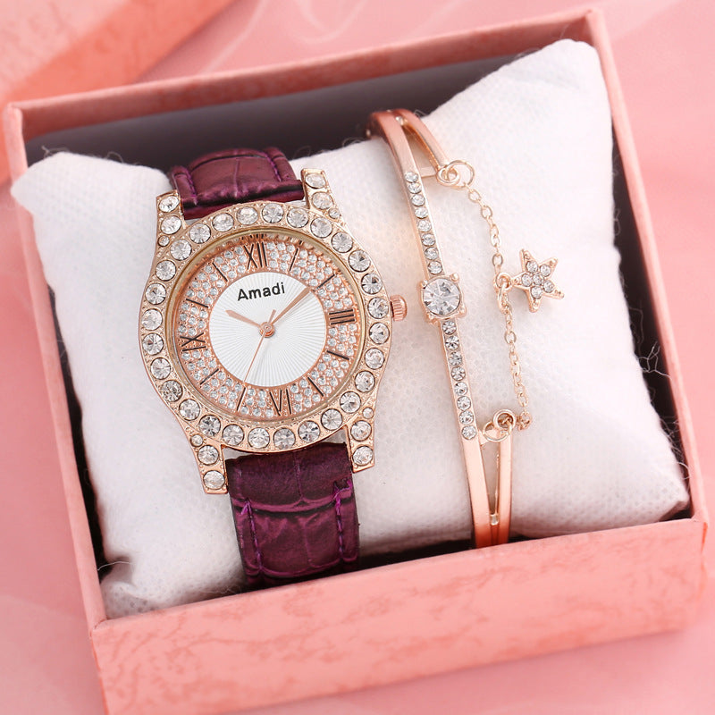 Orologio da donna con diamanti e numeri romani
