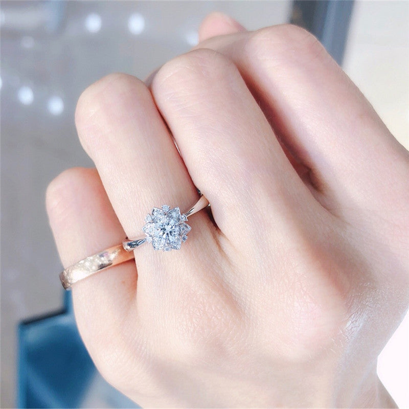 Anello fiore zircone da donna