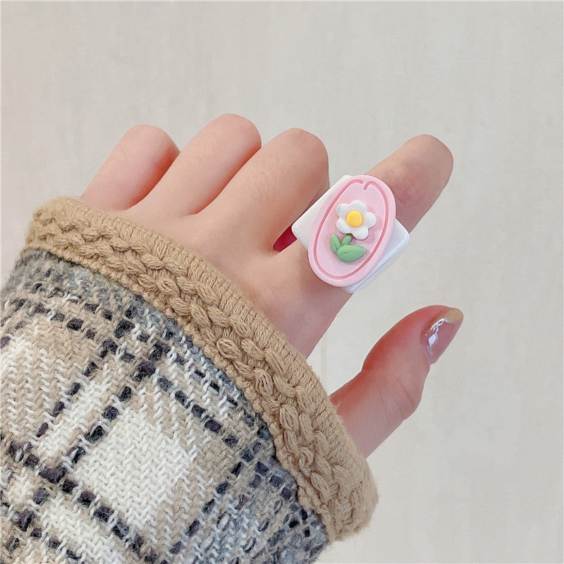 Anelli fiore bianco