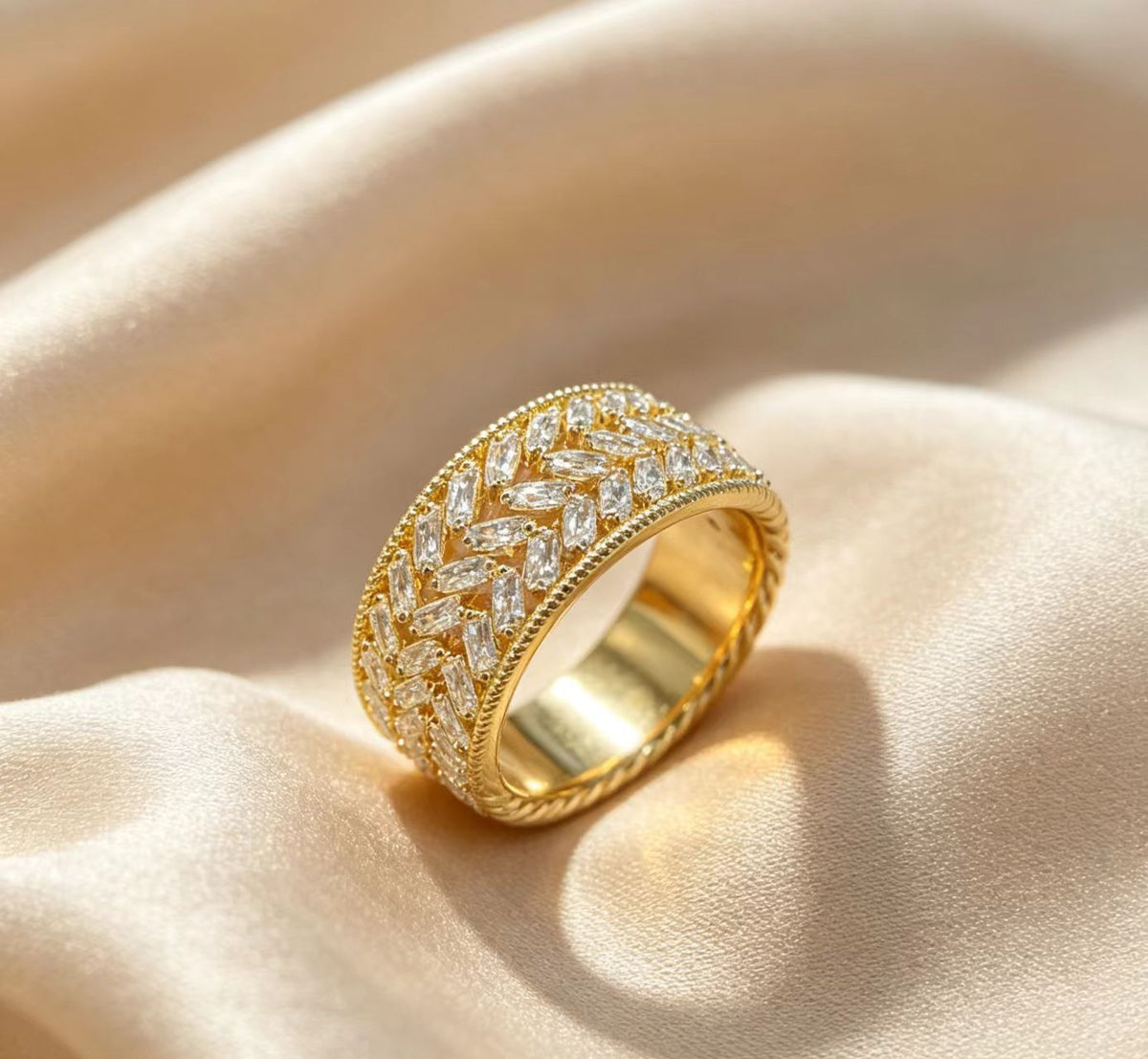 Anello aperto diamanti