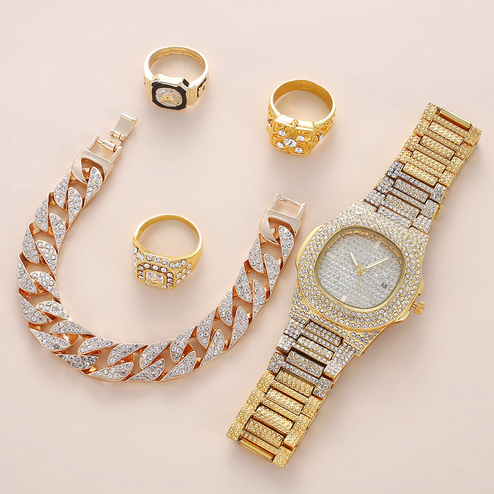 Orologio con bracciale diamanti e calendario