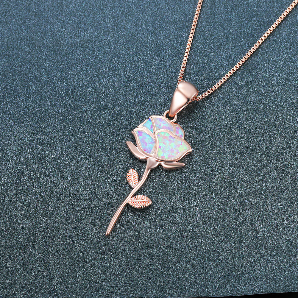 Collana opale rosa