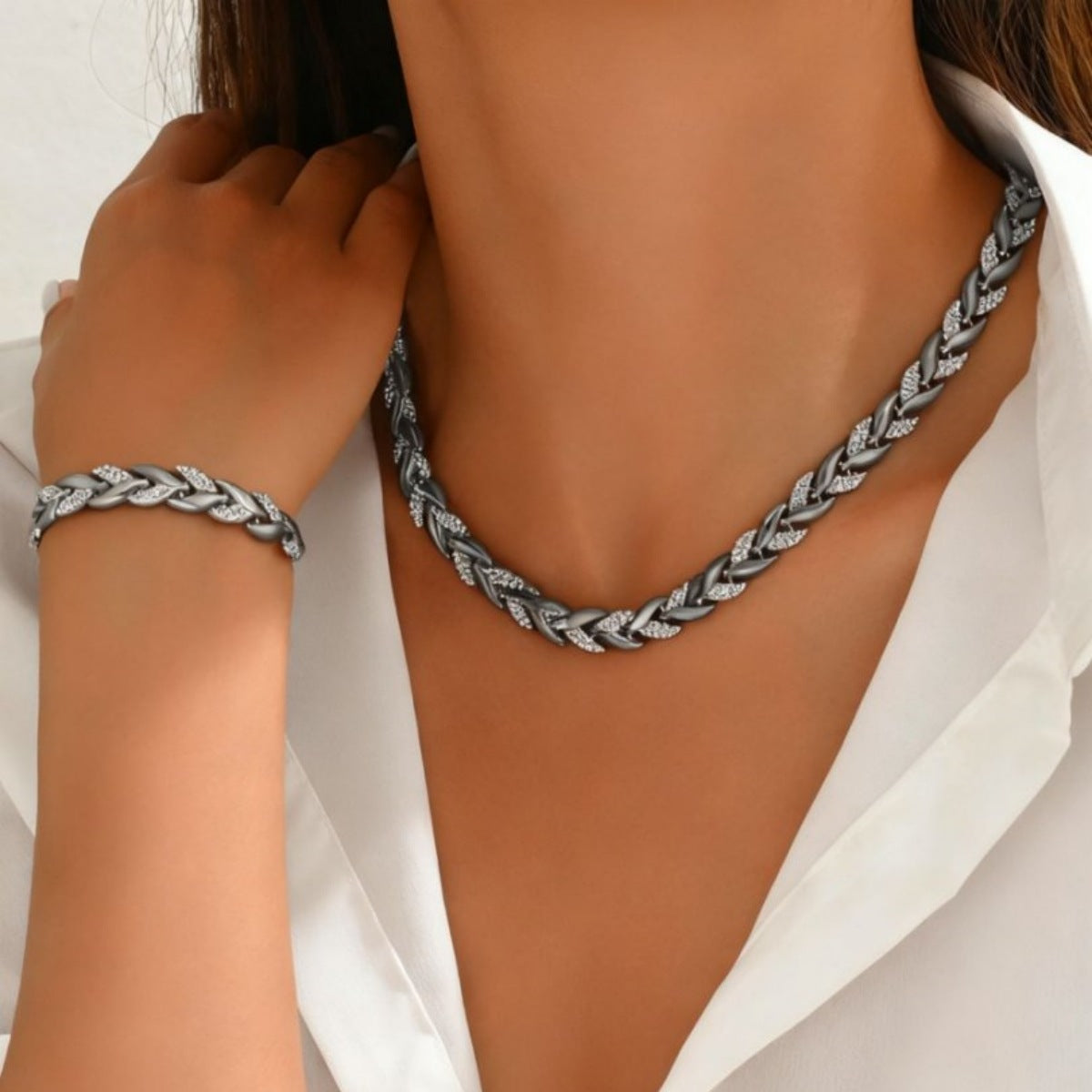 Set collana braccialetto diamanti