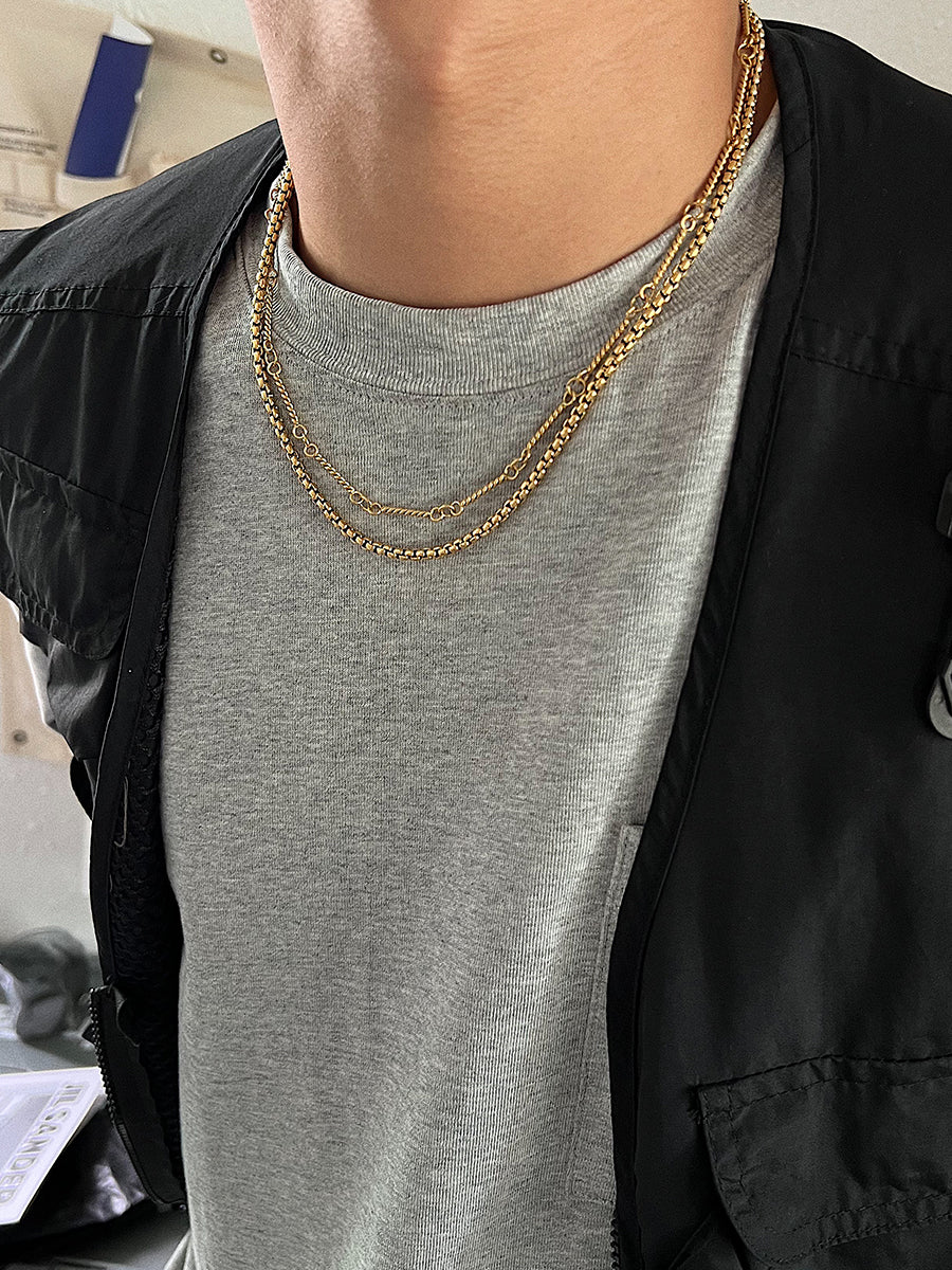 Collana doppio strato titanio
