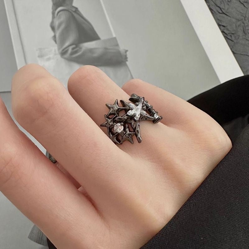 Anello stelle da donna scuro