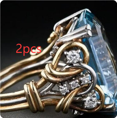 Anello francese geometrico zirconi