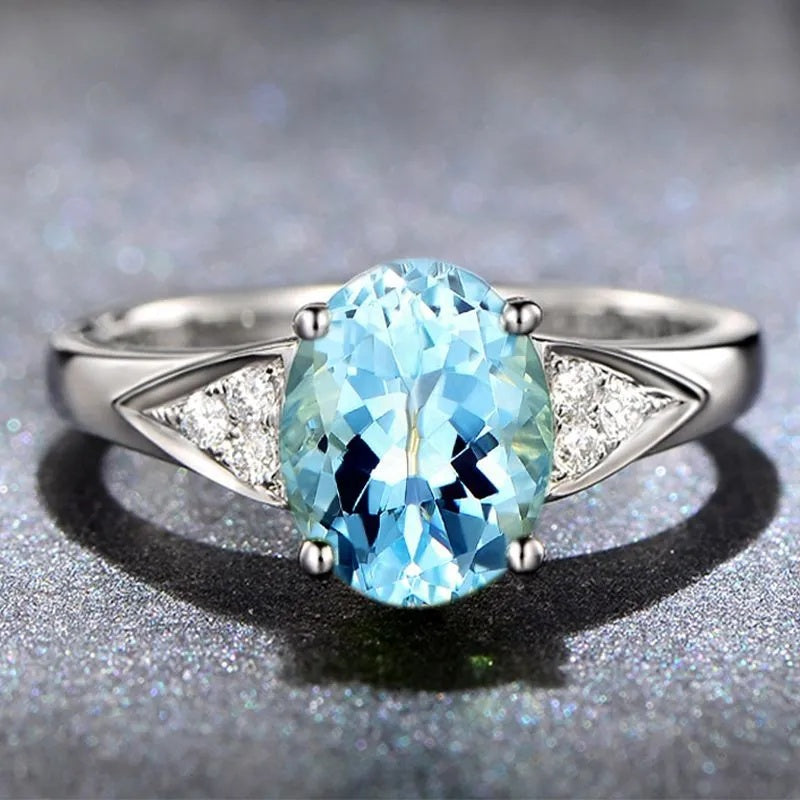 Anello Zirconi Rossi e Blu