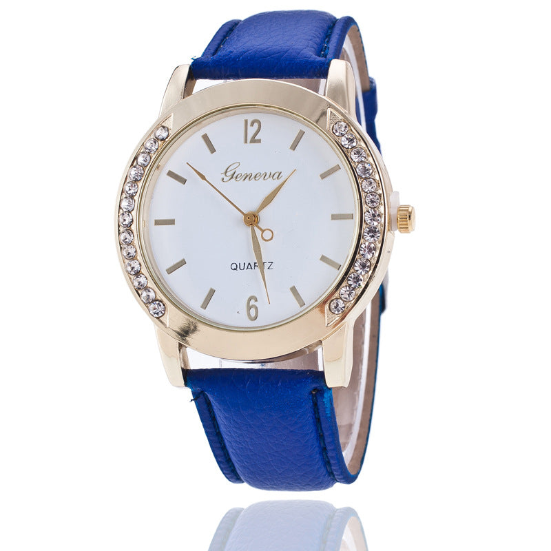 Orologio quarzo con diamanti Geneva