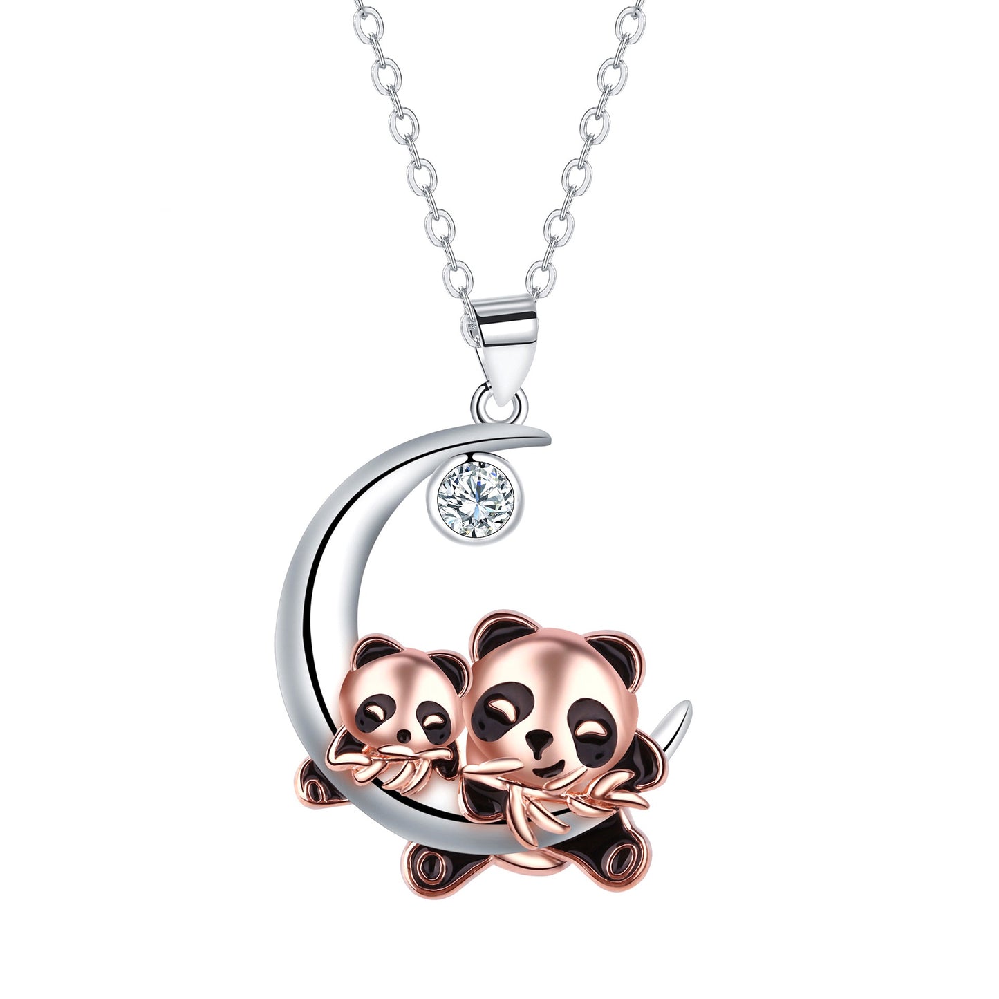 Collana panda oro rosa