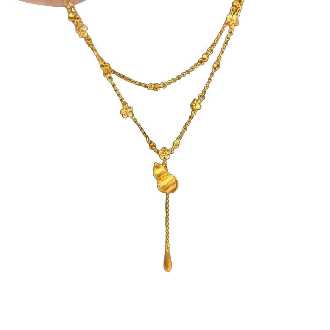 Collana Doppio Filo Fiori e Nappine