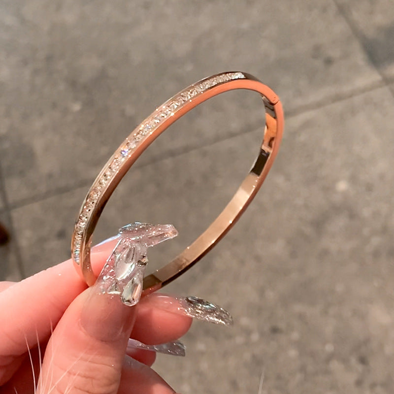 Bracciale acciaio strass