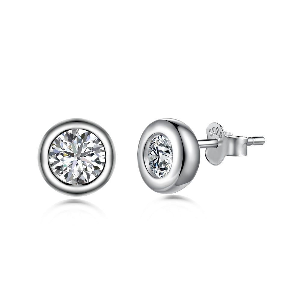 Orecchini zircone argento perno smaltati