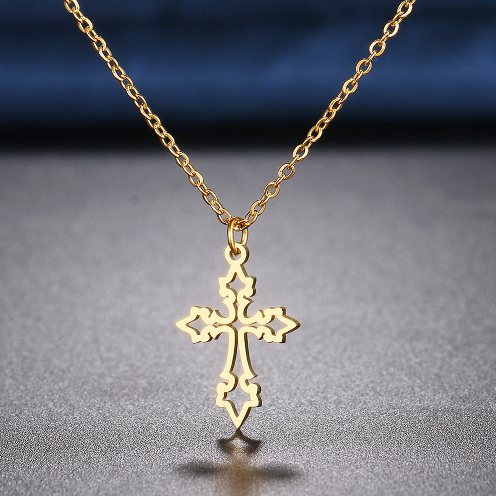 Collana croce gotica retrò
