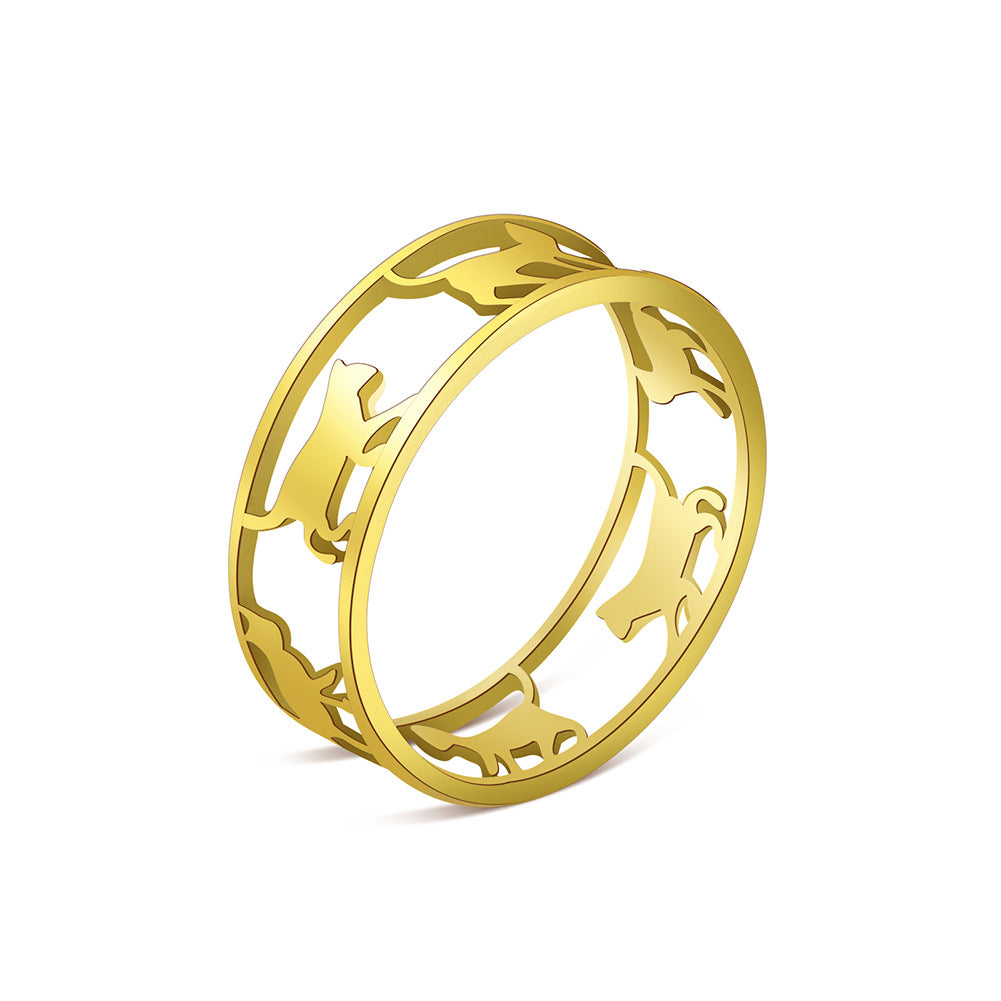 Anello titanio geometrico tagliato