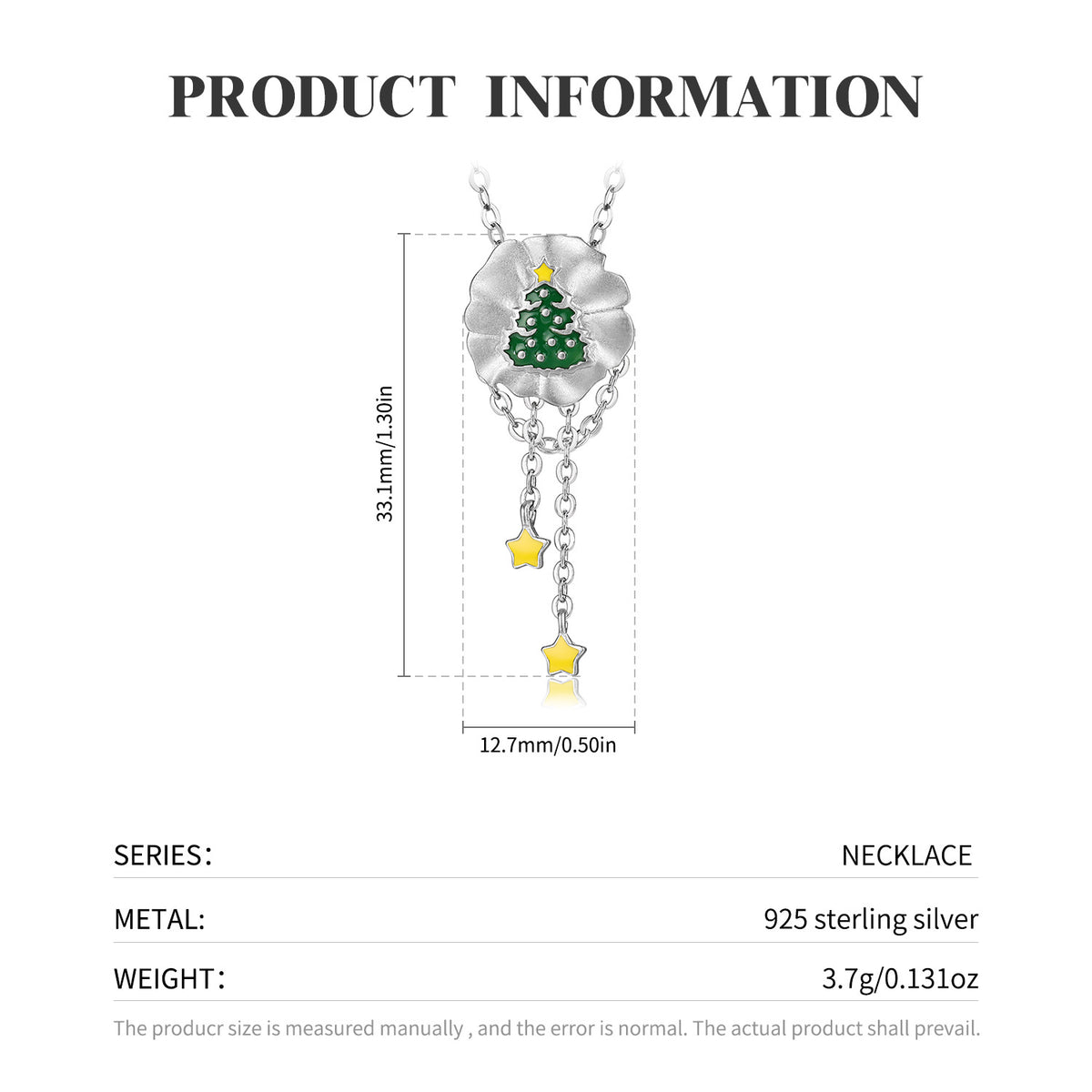 Collana albero di Natale argento