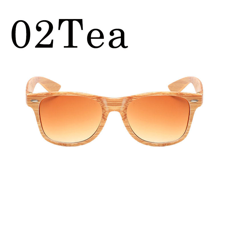 Occhiali da sole quadrati effetto legno retro