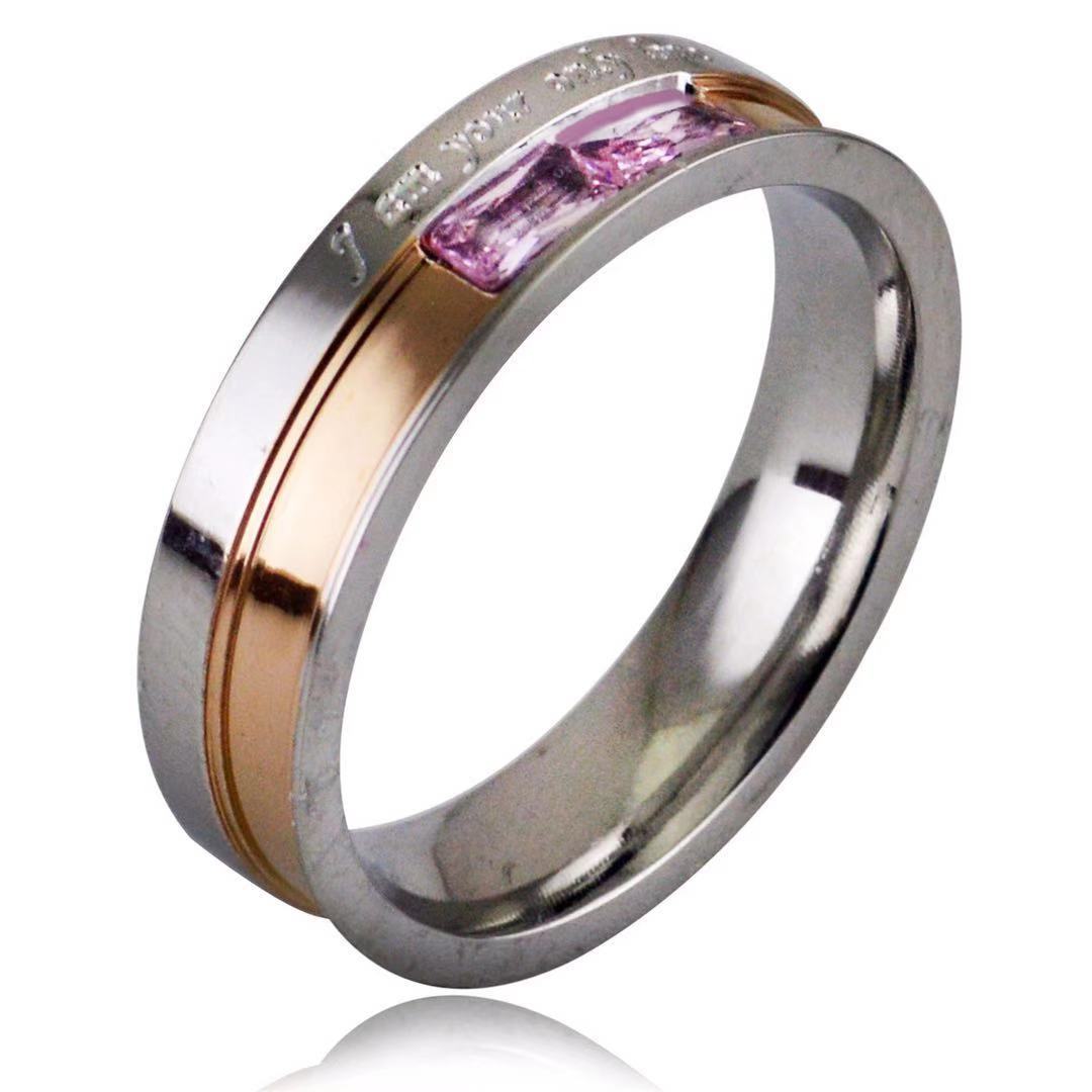 Anello coppia diamante titanato