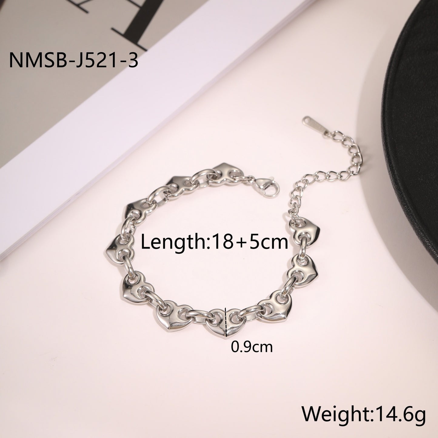 Bracciale cuore traforato resistente