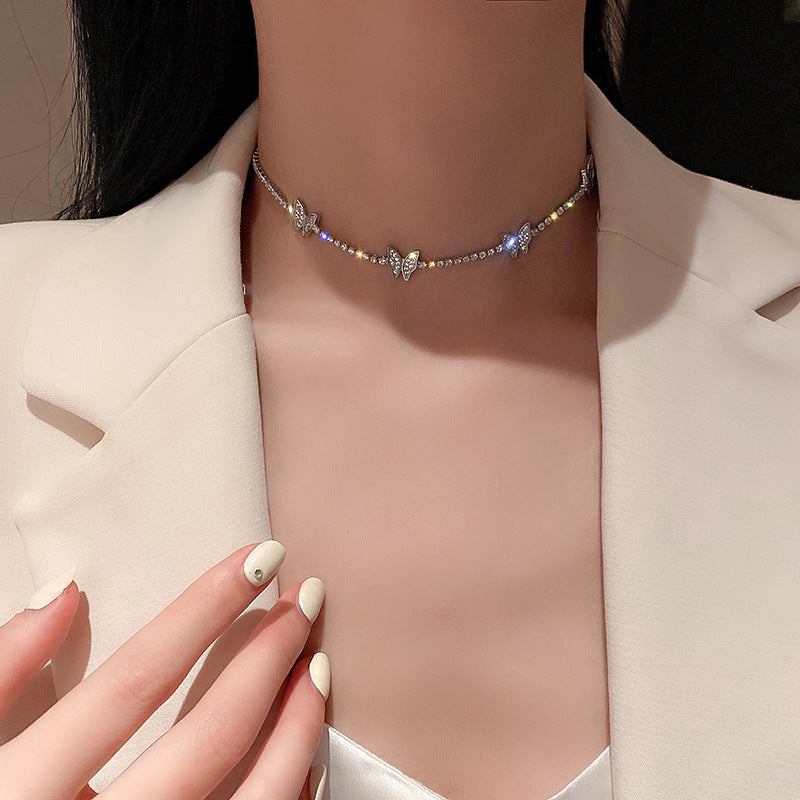 Collana farfalla zirconi micro con diamanti